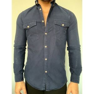 Zara Navy Blue Denim Shirt